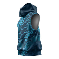 Naval Night Aloha Hawaii Sleeveless Hoodie Hawaiian Kakau Ohia Lehua Lei LT14 - Polynesian Pride