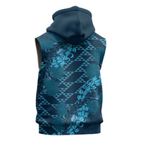Naval Night Aloha Hawaii Sleeveless Zip Hoodie Hawaiian Kakau Ohia Lehua Lei LT14 - Polynesian Pride