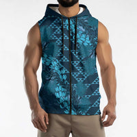 Naval Night Aloha Hawaii Sleeveless Zip Hoodie Hawaiian Kakau Ohia Lehua Lei LT14 - Polynesian Pride