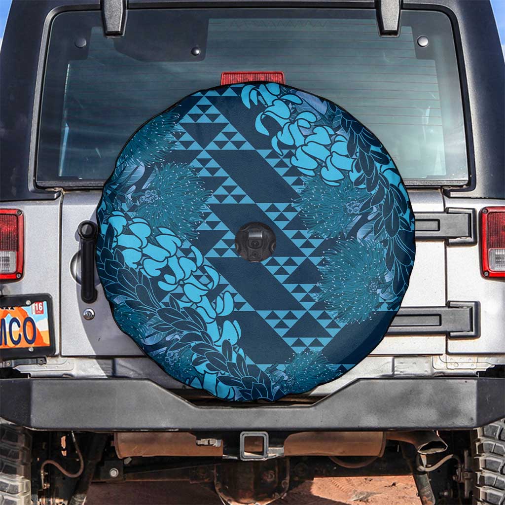 Naval Night Aloha Hawaii Spare Tire Cover Hawaiian Kakau Ohia Lehua Lei LT14 Blue - Polynesian Pride