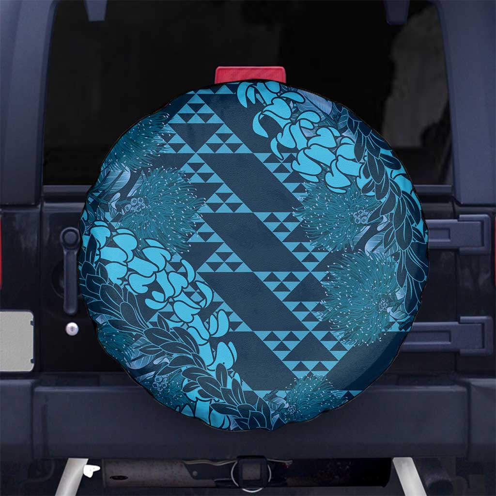Naval Night Aloha Hawaii Spare Tire Cover Hawaiian Kakau Ohia Lehua Lei LT14 No hole Blue - Polynesian Pride