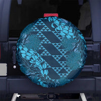 Naval Night Aloha Hawaii Spare Tire Cover Hawaiian Kakau Ohia Lehua Lei LT14 No hole Blue - Polynesian Pride