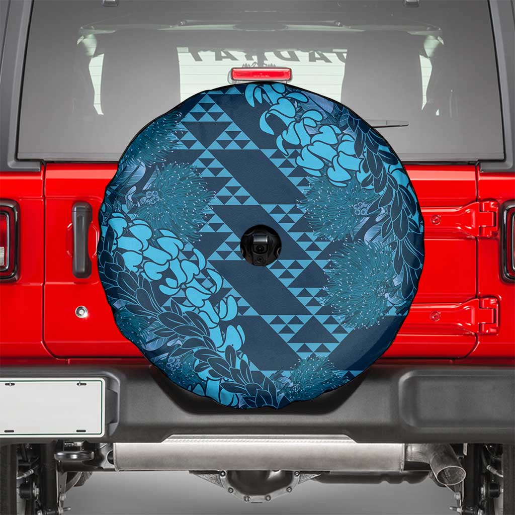 Naval Night Aloha Hawaii Spare Tire Cover Hawaiian Kakau Ohia Lehua Lei LT14 - Polynesian Pride