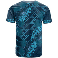 Naval Night Aloha Hawaii T Shirt Hawaiian Kakau Ohia Lehua Lei - Polynesian Pride