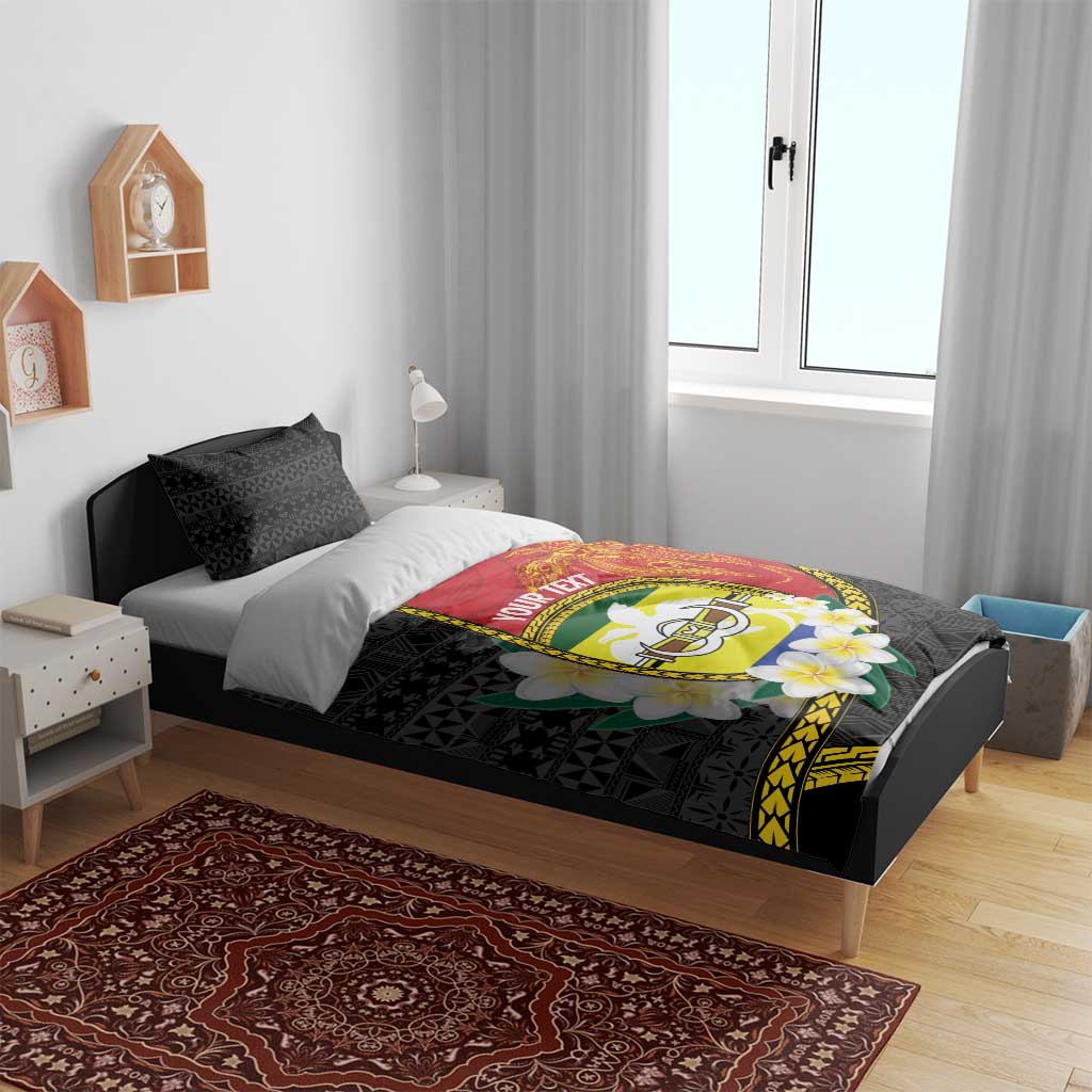 Personalised PNG Morobe Provins Bedding Set Papua New Guinea Plumeria Melanesian Pattern - Polynesian Pride