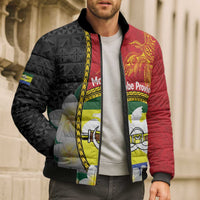 Personalised PNG Morobe Provins Bomber Puffer Jacket Papua New Guinea Plumeria Melanesian Pattern LT14 - Polynesian Pride