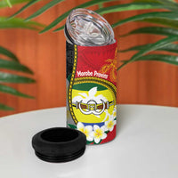 Personalised PNG Morobe Provins 4 in 1 Can Cooler Tumbler Papua New Guinea Plumeria Melanesian Pattern LT14 - Polynesian Pride