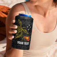 Personalised PNG Morobe Provins 4 in 1 Can Cooler Tumbler Papua New Guinea Plumeria Melanesian Pattern LT14 - Polynesian Pride