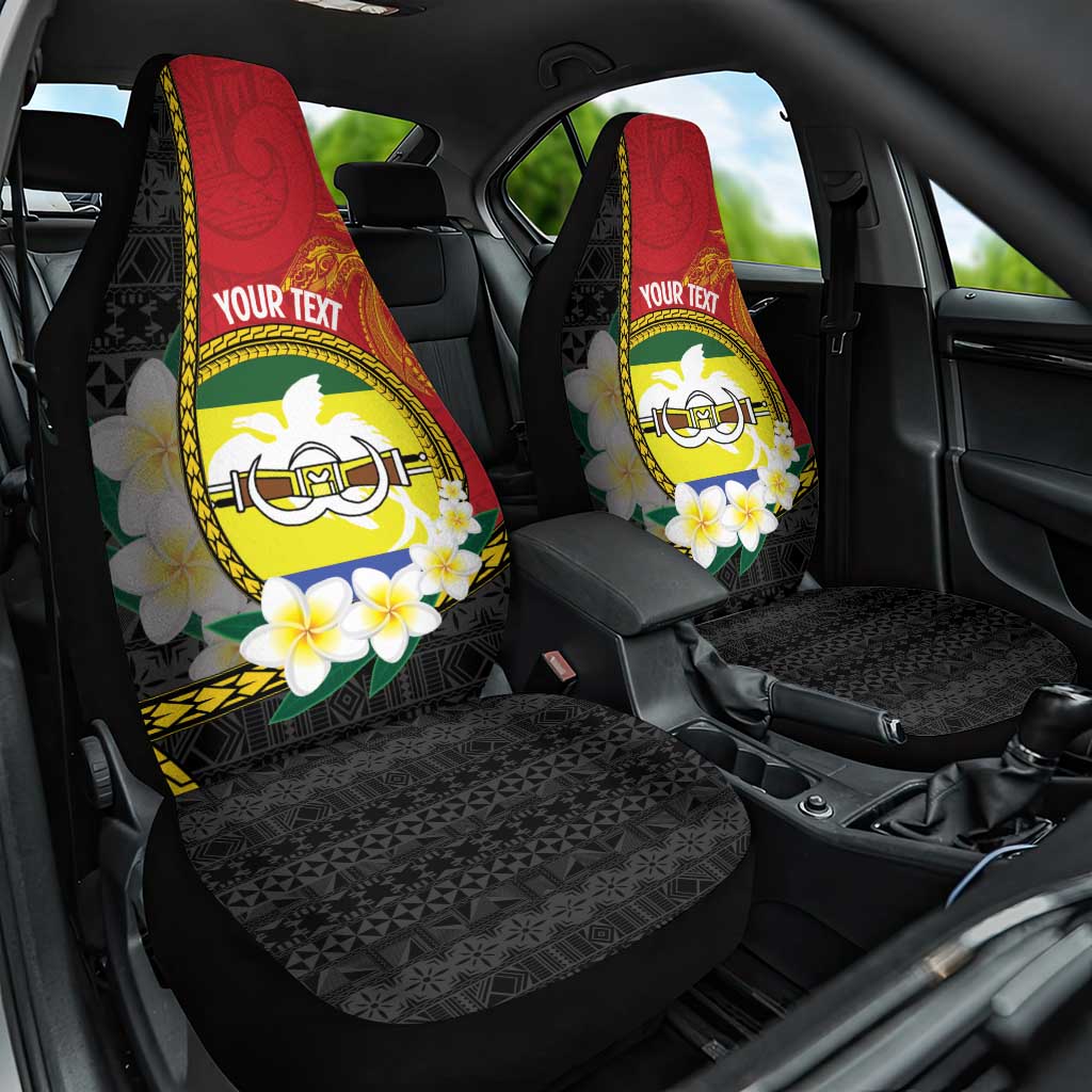 Personalised PNG Morobe Provins Car Seat Cover Papua New Guinea Plumeria Melanesian Pattern LT14 One Size Red - Polynesian Pride