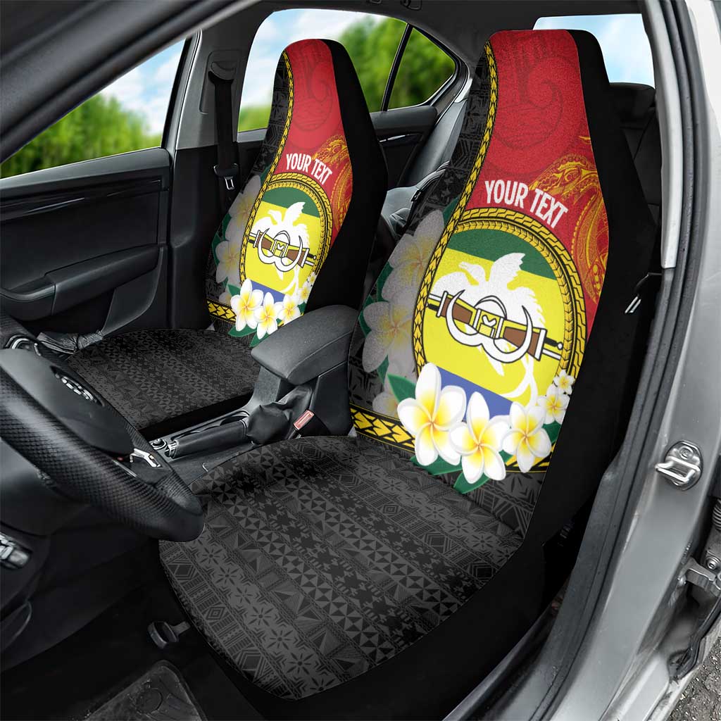 Personalised PNG Morobe Provins Car Seat Cover Papua New Guinea Plumeria Melanesian Pattern LT14 - Polynesian Pride