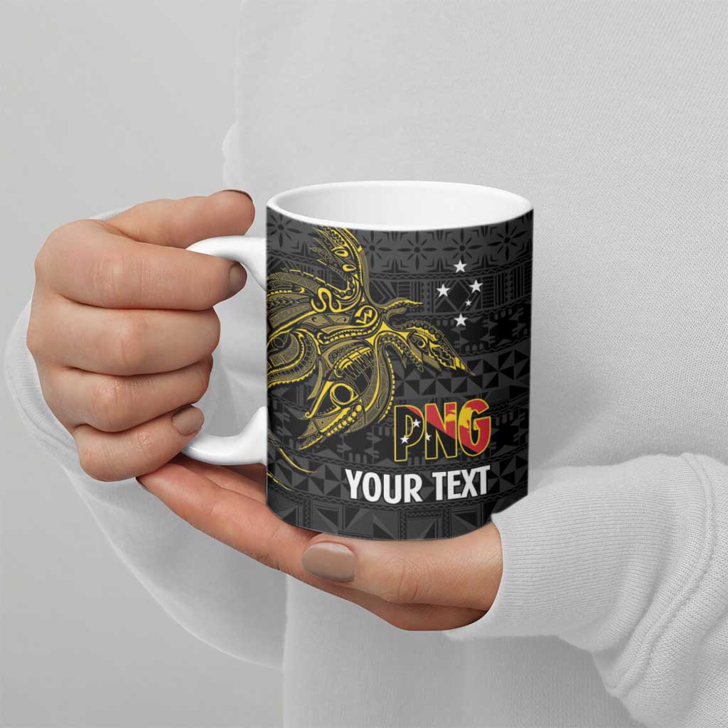 Personalised PNG Morobe Provins Ceramic Mug Papua New Guinea Plumeria Melanesian Pattern - Polynesian Pride