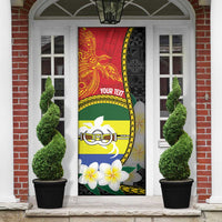 Personalised PNG Morobe Provins Door Cover Papua New Guinea Plumeria Melanesian Pattern LT14 - Polynesian Pride