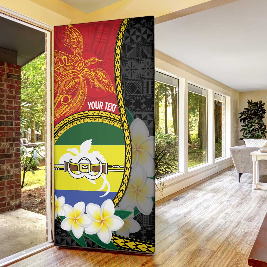 Personalised PNG Morobe Provins Door Cover Papua New Guinea Plumeria Melanesian Pattern LT14 - Polynesian Pride