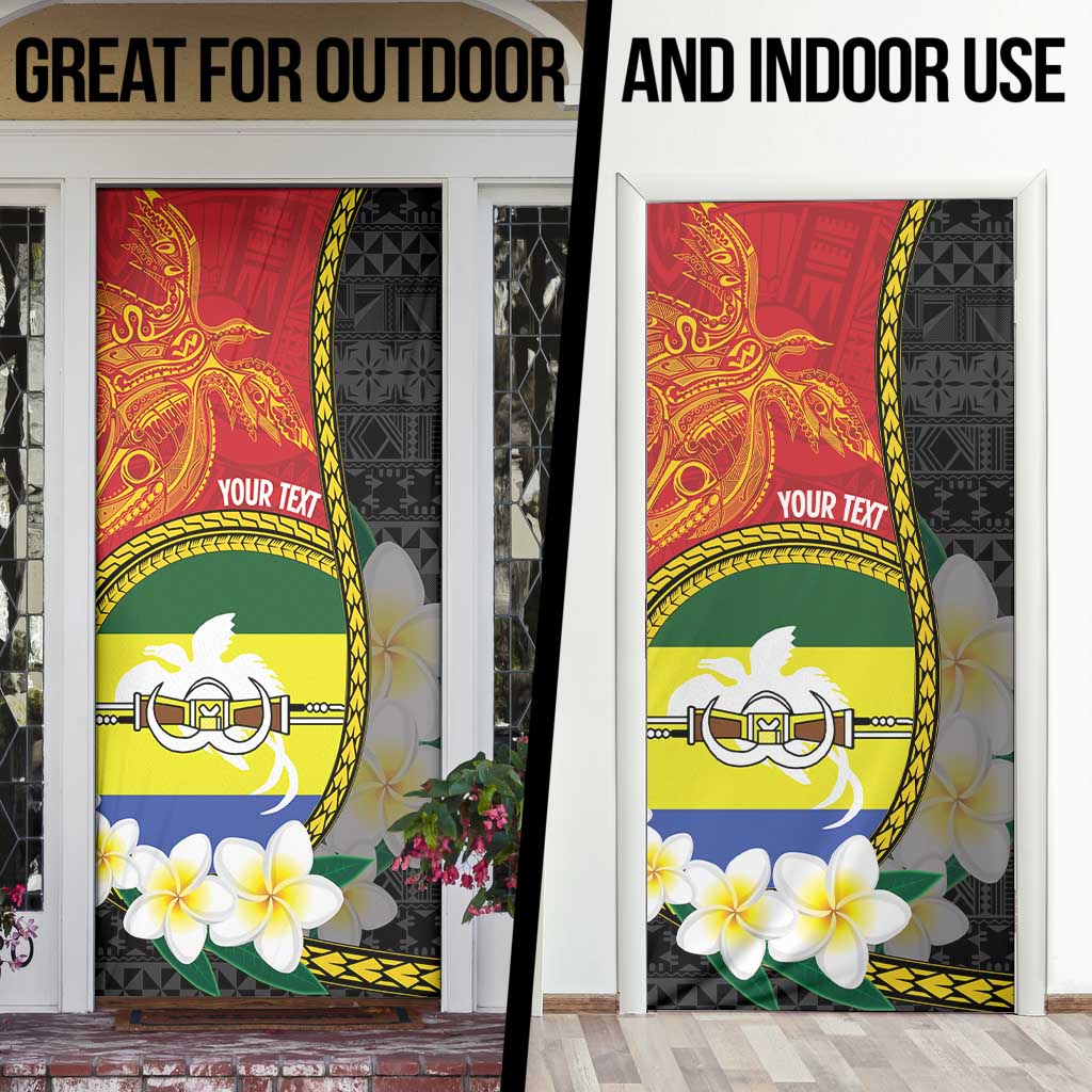 Personalised PNG Morobe Provins Door Cover Papua New Guinea Plumeria Melanesian Pattern LT14 - Polynesian Pride