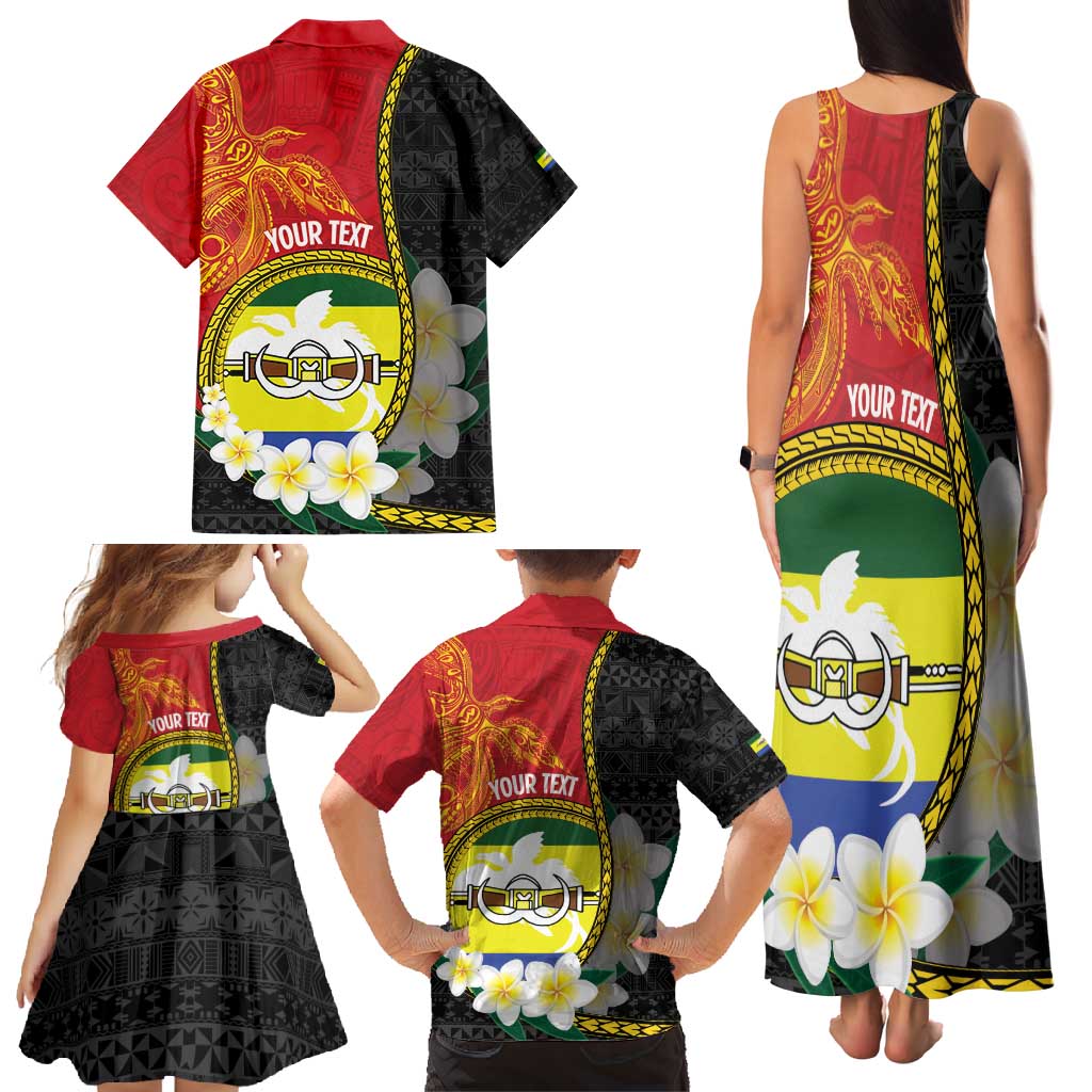 Personalised PNG Morobe Provins Family Matching Tank Maxi Dress and Hawaiian Shirt Papua New Guinea Plumeria Melanesian Pattern LT14 - Polynesian Pride