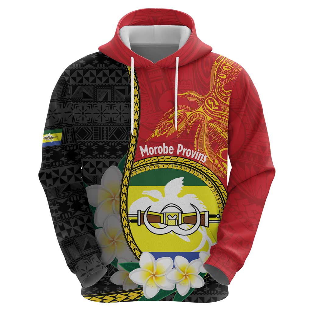 Personalised PNG Morobe Provins Hoodie Papua New Guinea Plumeria Melanesian Pattern LT14 - Polynesian Pride