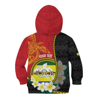 Personalised PNG Morobe Provins Kid Hoodie Papua New Guinea Plumeria Melanesian Pattern LT14 - Polynesian Pride