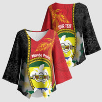 Personalised PNG Morobe Provins Kimono Sleeve Blouse Papua New Guinea Plumeria Melanesian Pattern LT14 - Polynesian Pride