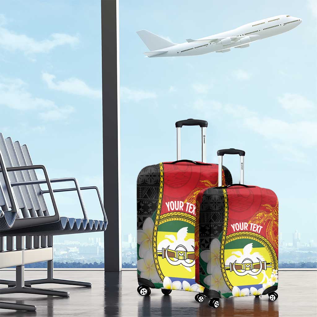Personalised PNG Morobe Provins Luggage Cover Papua New Guinea Plumeria Melanesian Pattern LT14 - Polynesian Pride