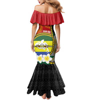 Personalised PNG Morobe Provins Mermaid Dress Papua New Guinea Plumeria Melanesian Pattern LT14 - Polynesian Pride
