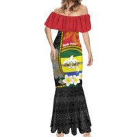Personalised PNG Morobe Provins Mermaid Dress Papua New Guinea Plumeria Melanesian Pattern LT14 - Polynesian Pride