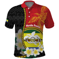 Personalised PNG Morobe Provins Polo Shirt Papua New Guinea Plumeria Melanesian Pattern LT14 Red - Polynesian Pride