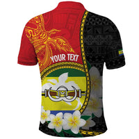 Personalised PNG Morobe Provins Polo Shirt Papua New Guinea Plumeria Melanesian Pattern LT14 - Polynesian Pride