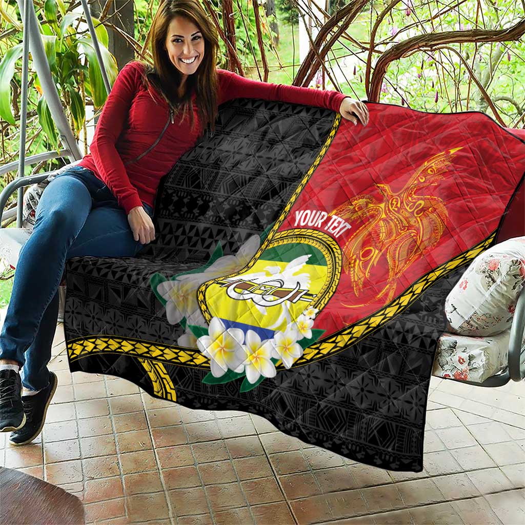 Personalised PNG Morobe Provins Quilt Papua New Guinea Plumeria Melanesian Pattern - Polynesian Pride