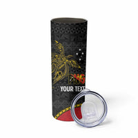 Personalised PNG Morobe Provins Skinny Tumbler Papua New Guinea Plumeria Melanesian Pattern LT14 - Polynesian Pride