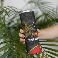 Personalised PNG Morobe Provins Skinny Tumbler Papua New Guinea Plumeria Melanesian Pattern LT14 - Polynesian Pride