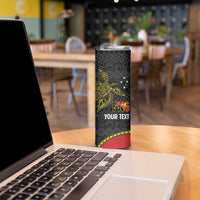 Personalised PNG Morobe Provins Skinny Tumbler Papua New Guinea Plumeria Melanesian Pattern LT14 - Polynesian Pride