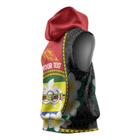 Personalised PNG Morobe Provins Sleeveless Hoodie Papua New Guinea Plumeria Melanesian Pattern LT14 - Polynesian Pride