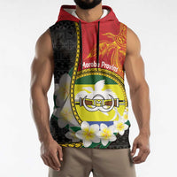 Personalised PNG Morobe Provins Sleeveless Hoodie Papua New Guinea Plumeria Melanesian Pattern LT14 - Polynesian Pride