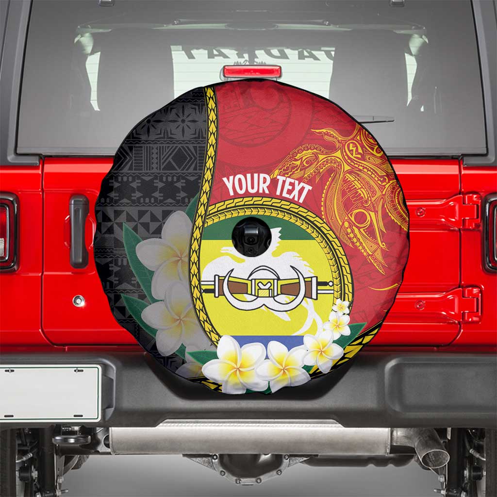 Personalised PNG Morobe Provins Spare Tire Cover Papua New Guinea Plumeria Melanesian Pattern LT14 - Polynesian Pride