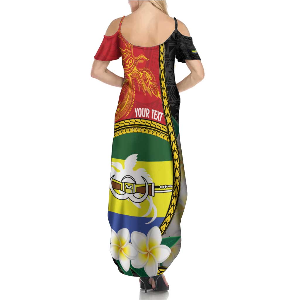 Personalised PNG Morobe Provins Summer Maxi Dress Papua New Guinea Plumeria Melanesian Pattern LT14 - Polynesian Pride