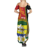 Personalised PNG Morobe Provins Summer Maxi Dress Papua New Guinea Plumeria Melanesian Pattern LT14 - Polynesian Pride