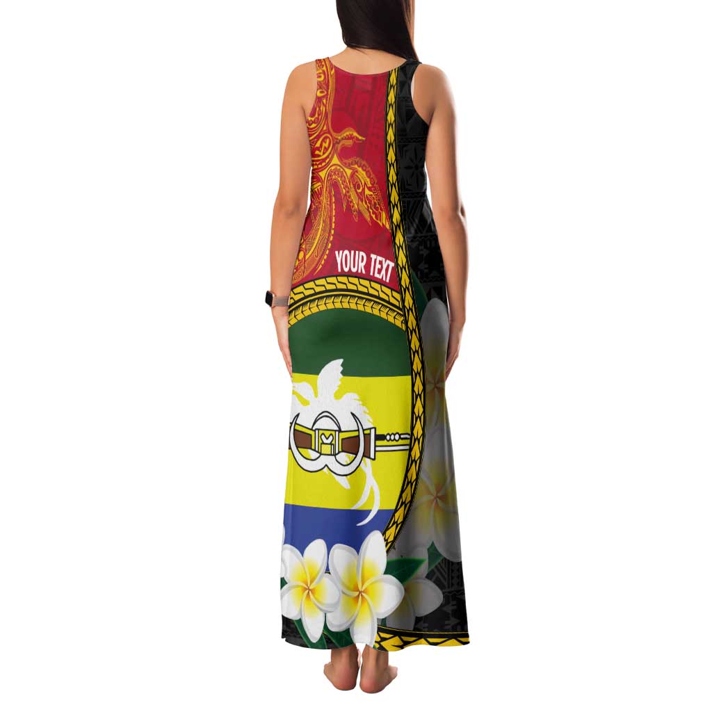 Personalised PNG Morobe Provins Tank Maxi Dress Papua New Guinea Plumeria Melanesian Pattern LT14 - Polynesian Pride