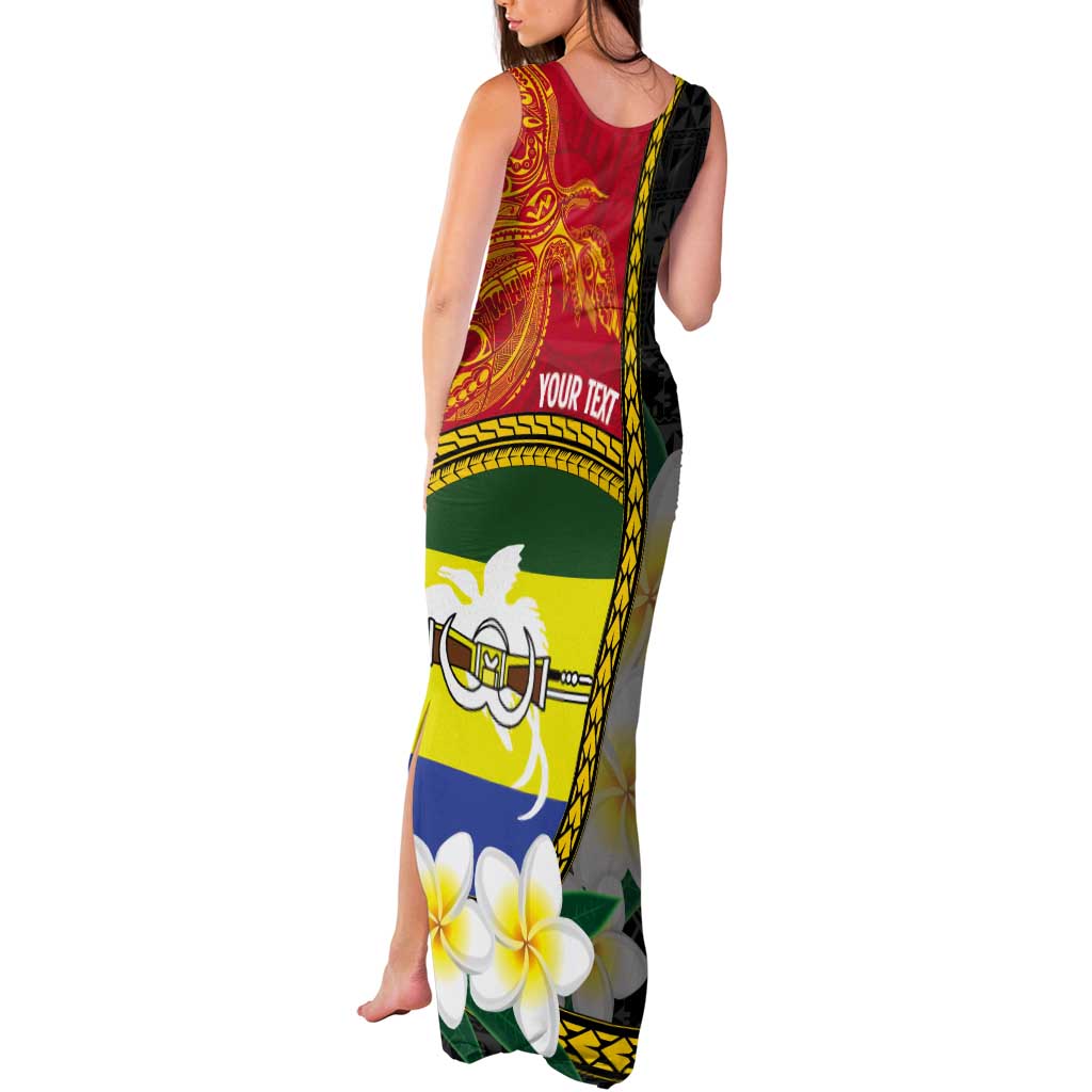 Personalised PNG Morobe Provins Tank Maxi Dress Papua New Guinea Plumeria Melanesian Pattern LT14 - Polynesian Pride