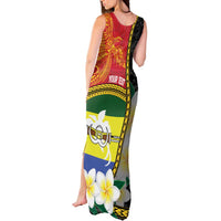 Personalised PNG Morobe Provins Tank Maxi Dress Papua New Guinea Plumeria Melanesian Pattern LT14 - Polynesian Pride
