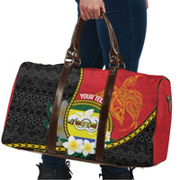 Personalised PNG Morobe Provins Travel Bag Papua New Guinea Plumeria Melanesian Pattern LT14 - Polynesian Pride