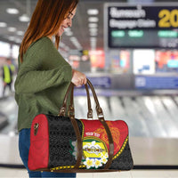 Personalised PNG Morobe Provins Travel Bag Papua New Guinea Plumeria Melanesian Pattern LT14 - Polynesian Pride