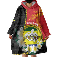 Personalised PNG Morobe Provins Wearable Blanket Hoodie Papua New Guinea Plumeria Melanesian Pattern LT14 - Polynesian Pride