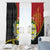 Personalised PNG Morobe Provins Window Curtain Papua New Guinea Plumeria Melanesian Pattern - Polynesian Pride