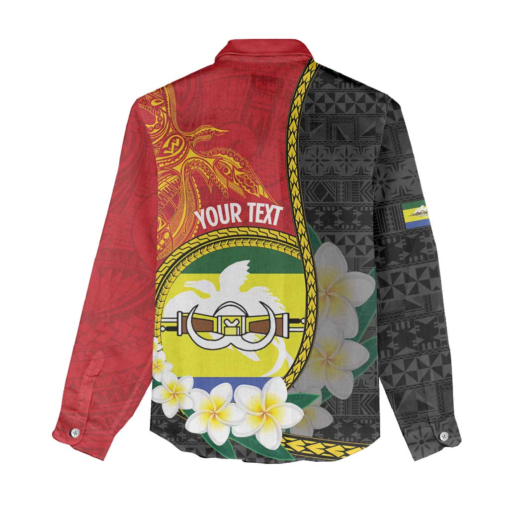Personalised PNG Morobe Provins Women Casual Shirt Papua New Guinea Plumeria Melanesian Pattern LT14 - Polynesian Pride