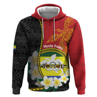 Personalised PNG Morobe Provins Zip Hoodie Papua New Guinea Plumeria Melanesian Pattern LT14 Pullover Hoodie Red - Polynesian Pride