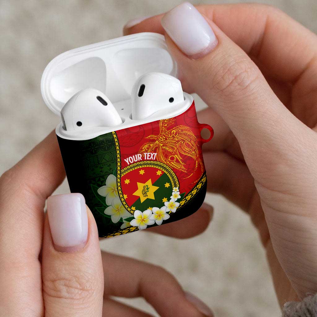Personalised PNG Isten Hailans Provins AirPods Case Papua New Guinea Plumeria Melanesian Pattern LT14 - Polynesian Pride