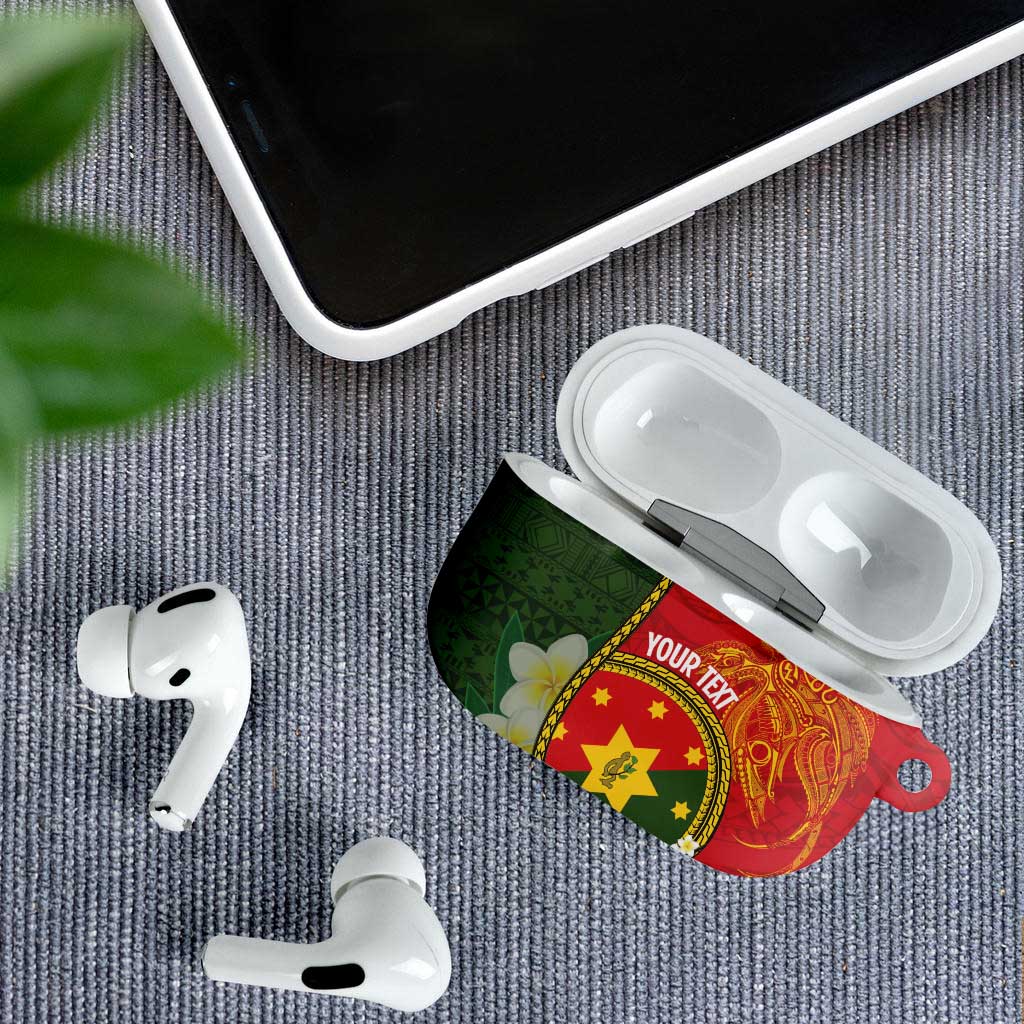 Personalised PNG Isten Hailans Provins AirPods Case Papua New Guinea Plumeria Melanesian Pattern LT14 - Polynesian Pride