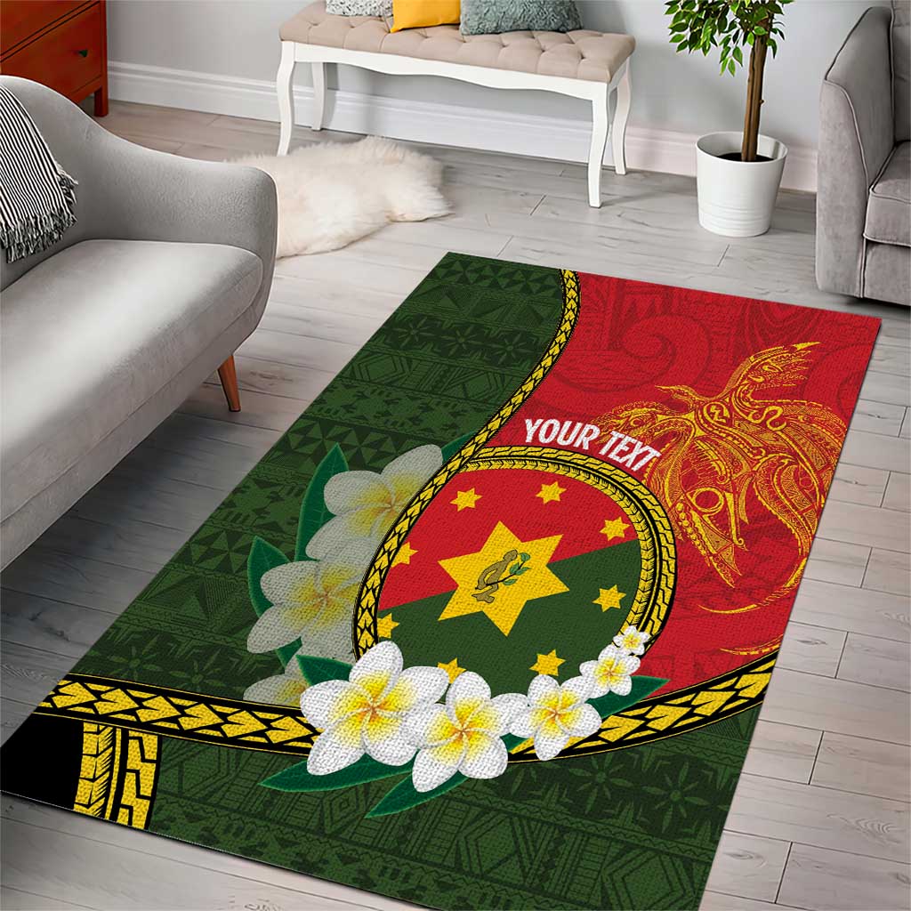 Personalised PNG Isten Hailans Provins Area Rug Papua New Guinea Plumeria Melanesian Pattern LT14 - Polynesian Pride