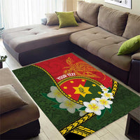 Personalised PNG Isten Hailans Provins Area Rug Papua New Guinea Plumeria Melanesian Pattern LT14 - Polynesian Pride