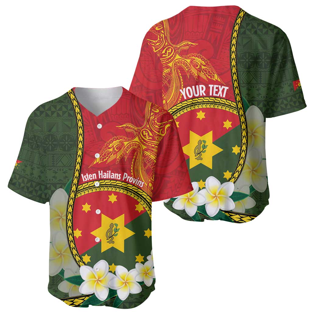 Personalised PNG Isten Hailans Provins Baseball Jersey Papua New Guinea Plumeria Melanesian Pattern LT14 - Polynesian Pride